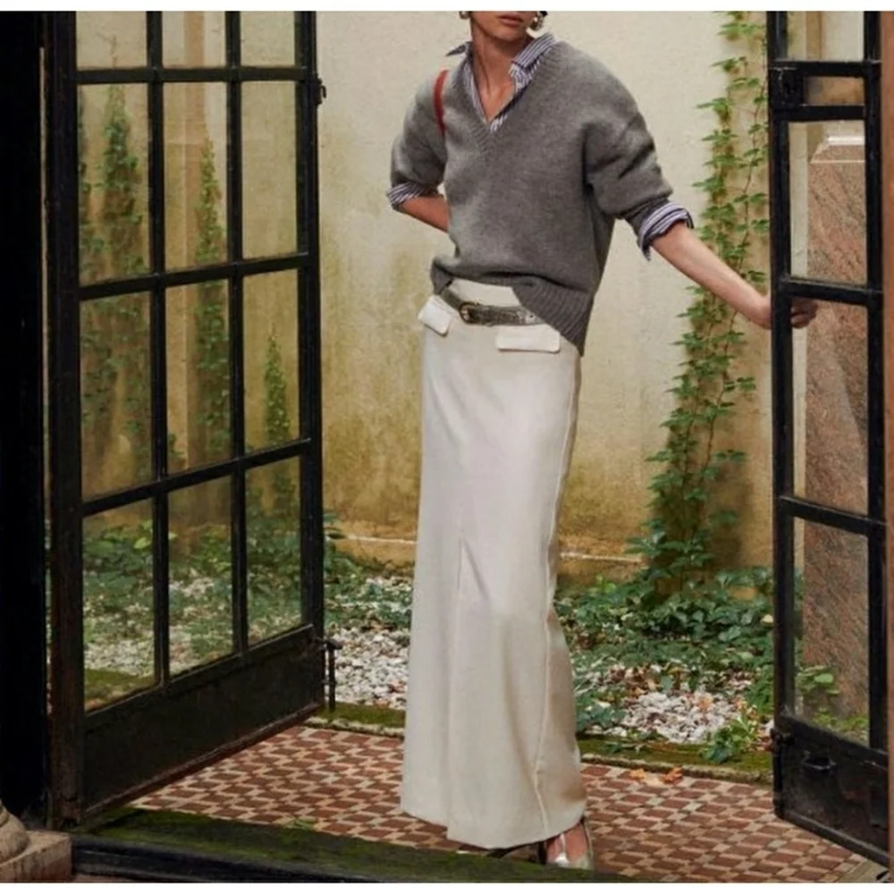 J.Crew Collection tuxedo maxi skirt in wool